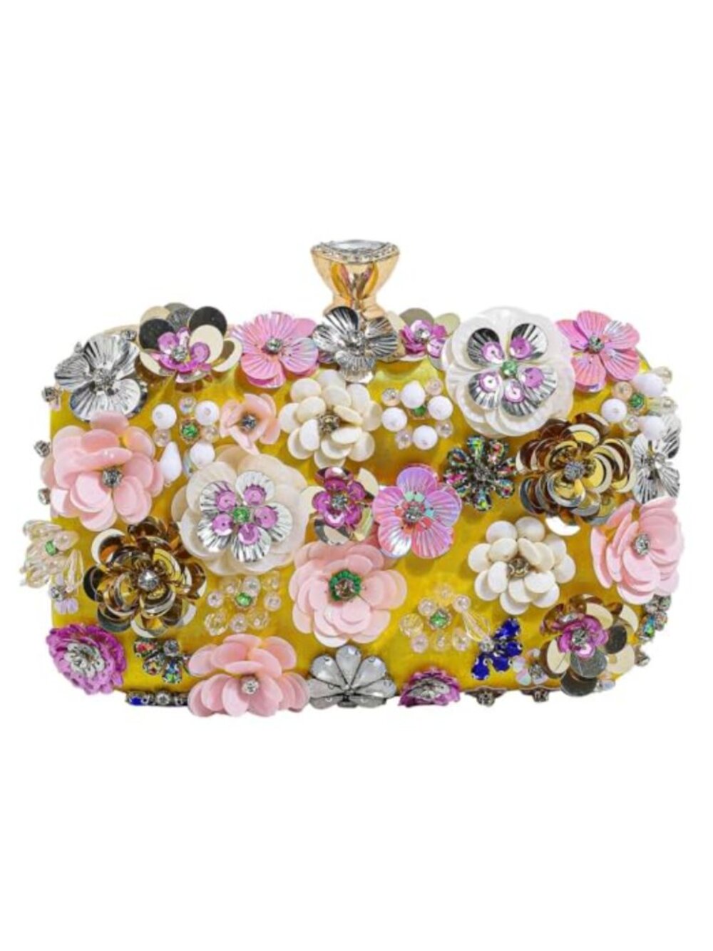 Floral Clutch Evening Bag Beaded Flower Purse Wristlet Wedding
